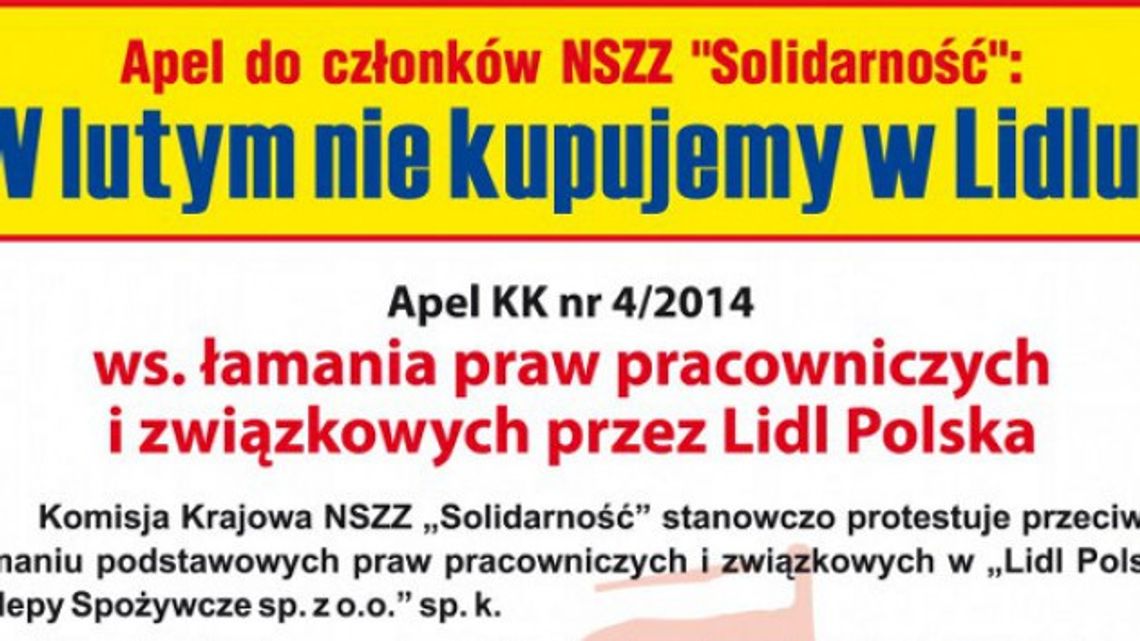 „Solidarność” wzywa do bojkotu Lidla, sieci handlowe unikają płacenia podatku CIT 