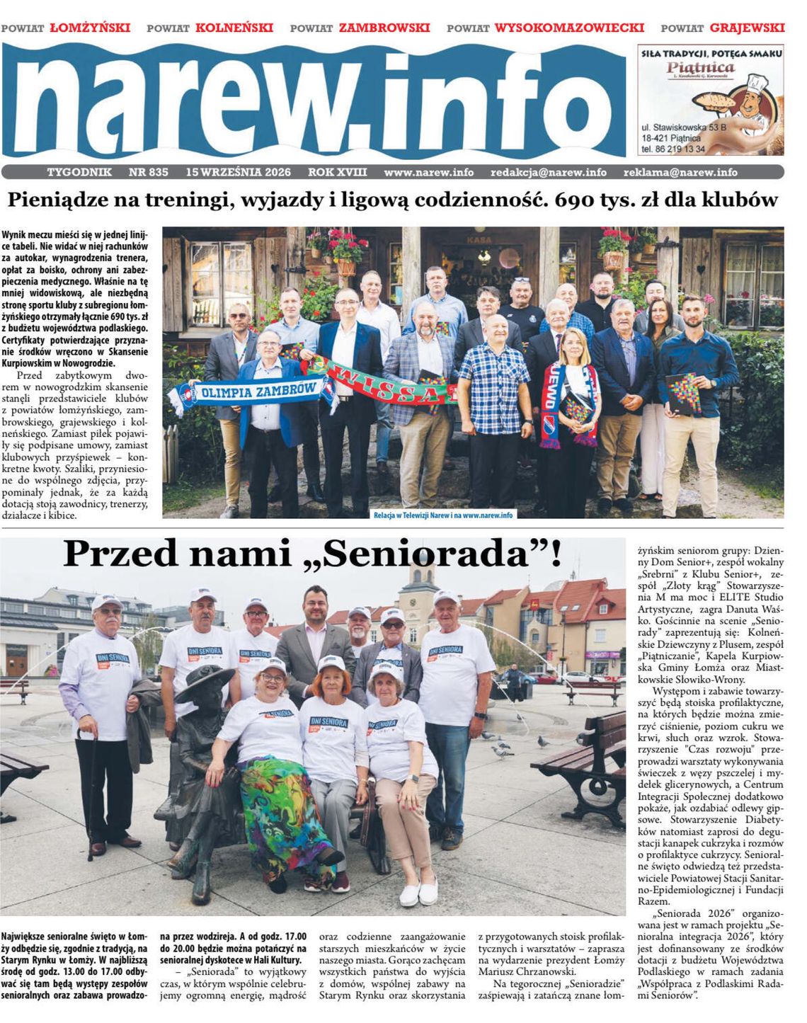 Sport zaczyna się przed pierwszym gwizdkiem. Nowy „Tygodnik Narew” Sport zaczyna się przed pierwszym gwizdkiem. Nowy „Tygodnik Narew”