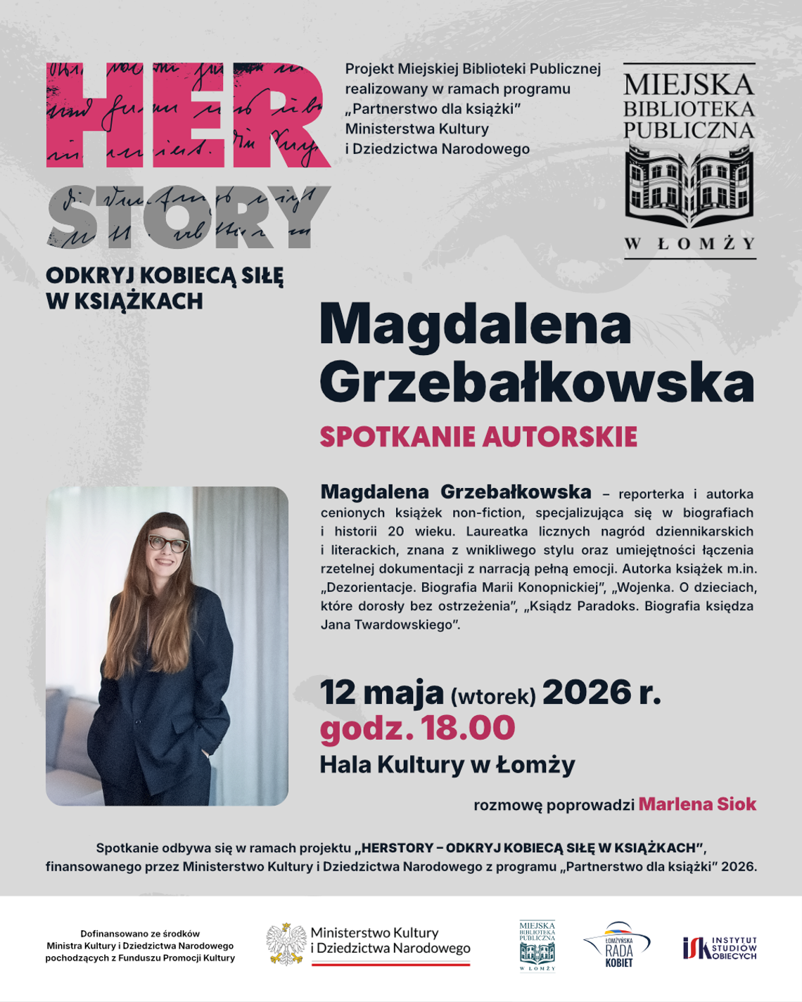 Spotkanie z Magdaleną Grzebałkowską w Łomży: literatura faktu, która porusza