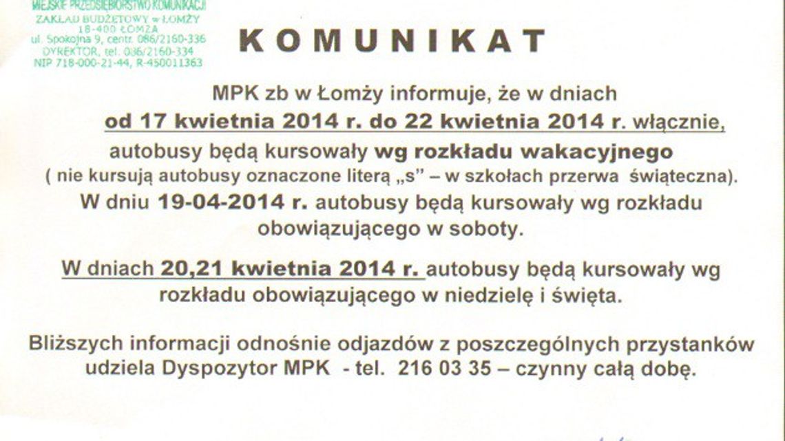 Sprawdź jak będą kursowały autobusy w okresie świąt