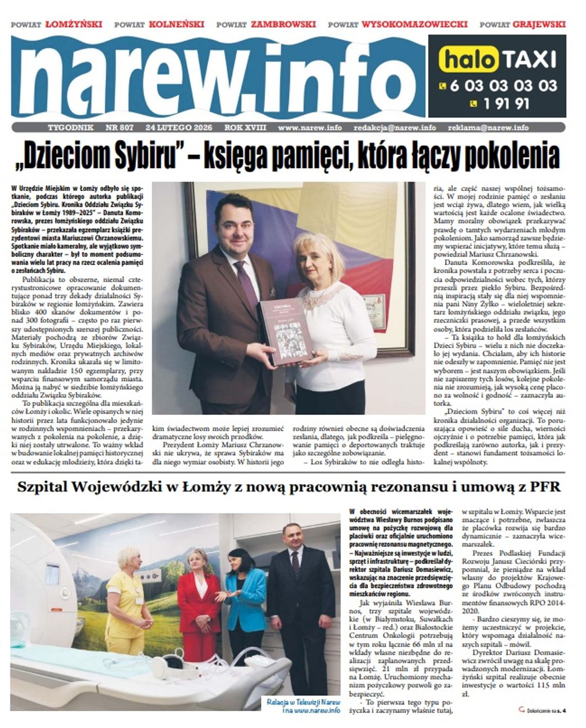 Tygodnik Narew 807. Wydanie 24 lutego 2026 Tygodnik Narew 807. Wydanie 24 lutego 2026