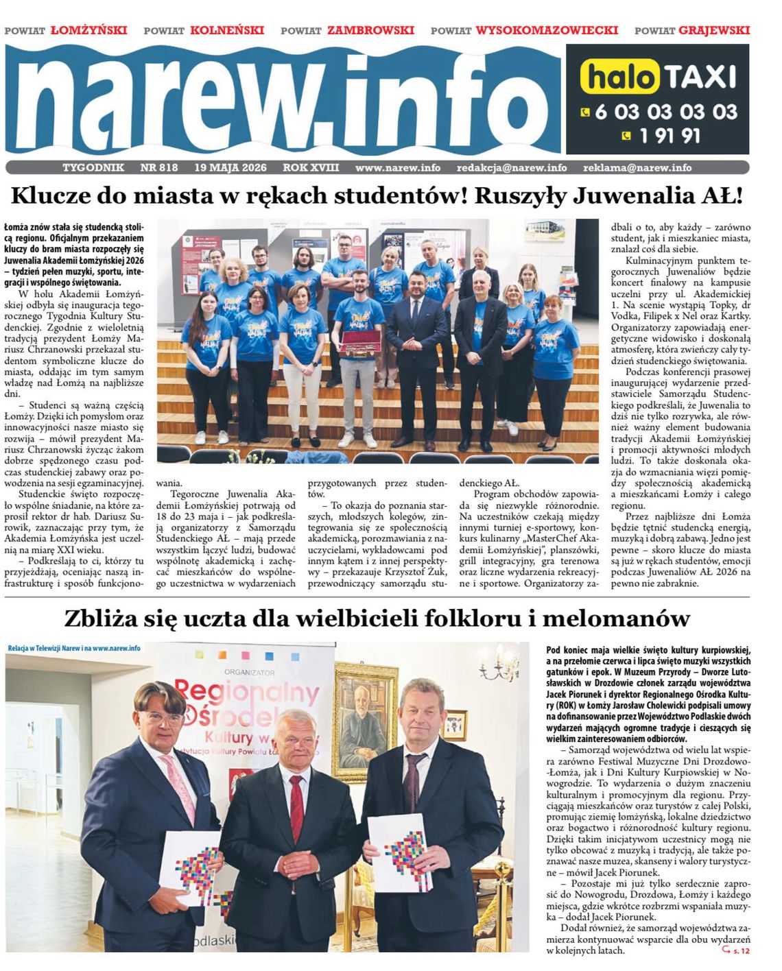 Tygodnik Narew 818. Wydanie 19 maja 2026 Tygodnik Narew 818. Wydanie 19 maja 2026