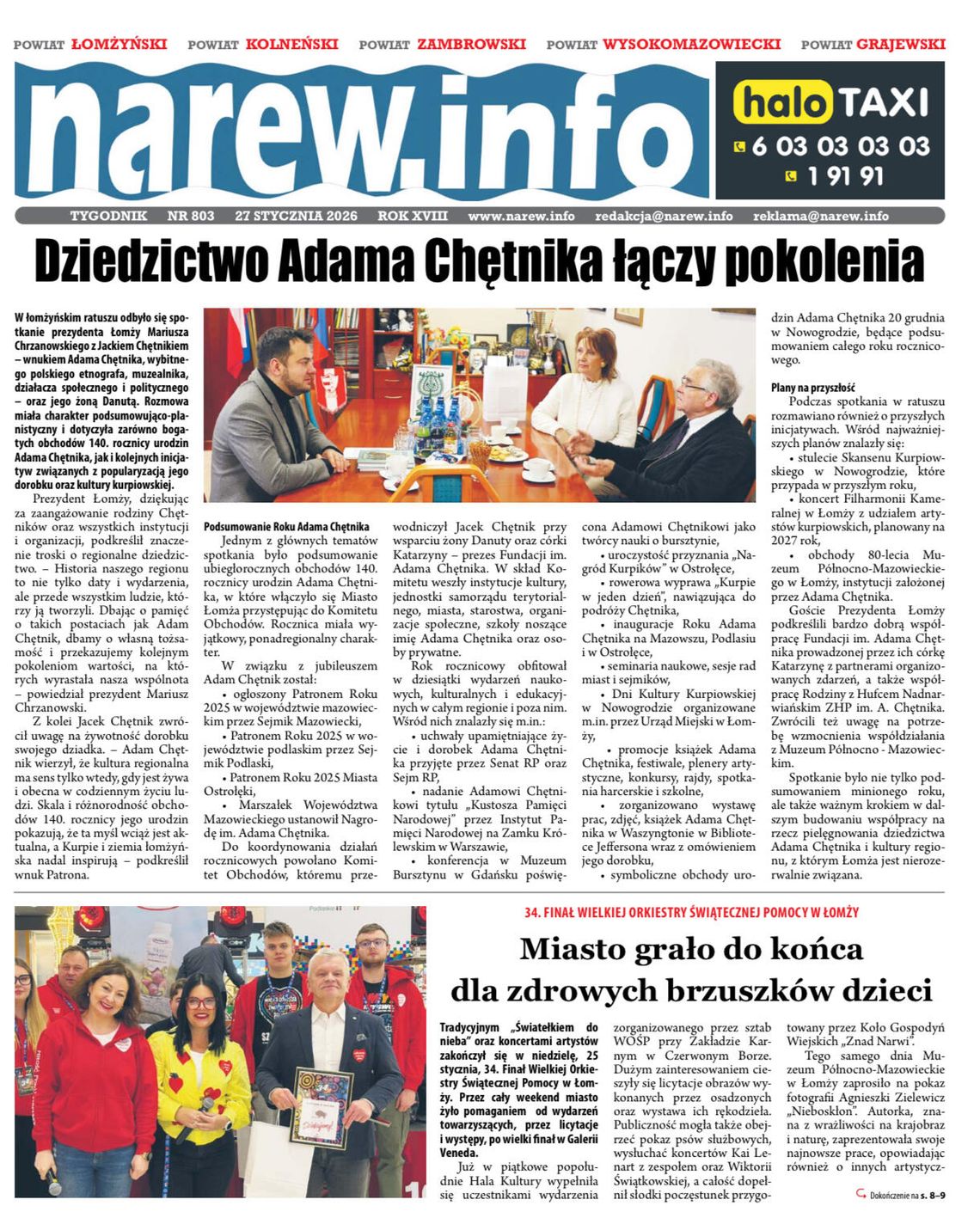 Tygodniku Narew wydanie 803 z 27 stycznia 2026 roku