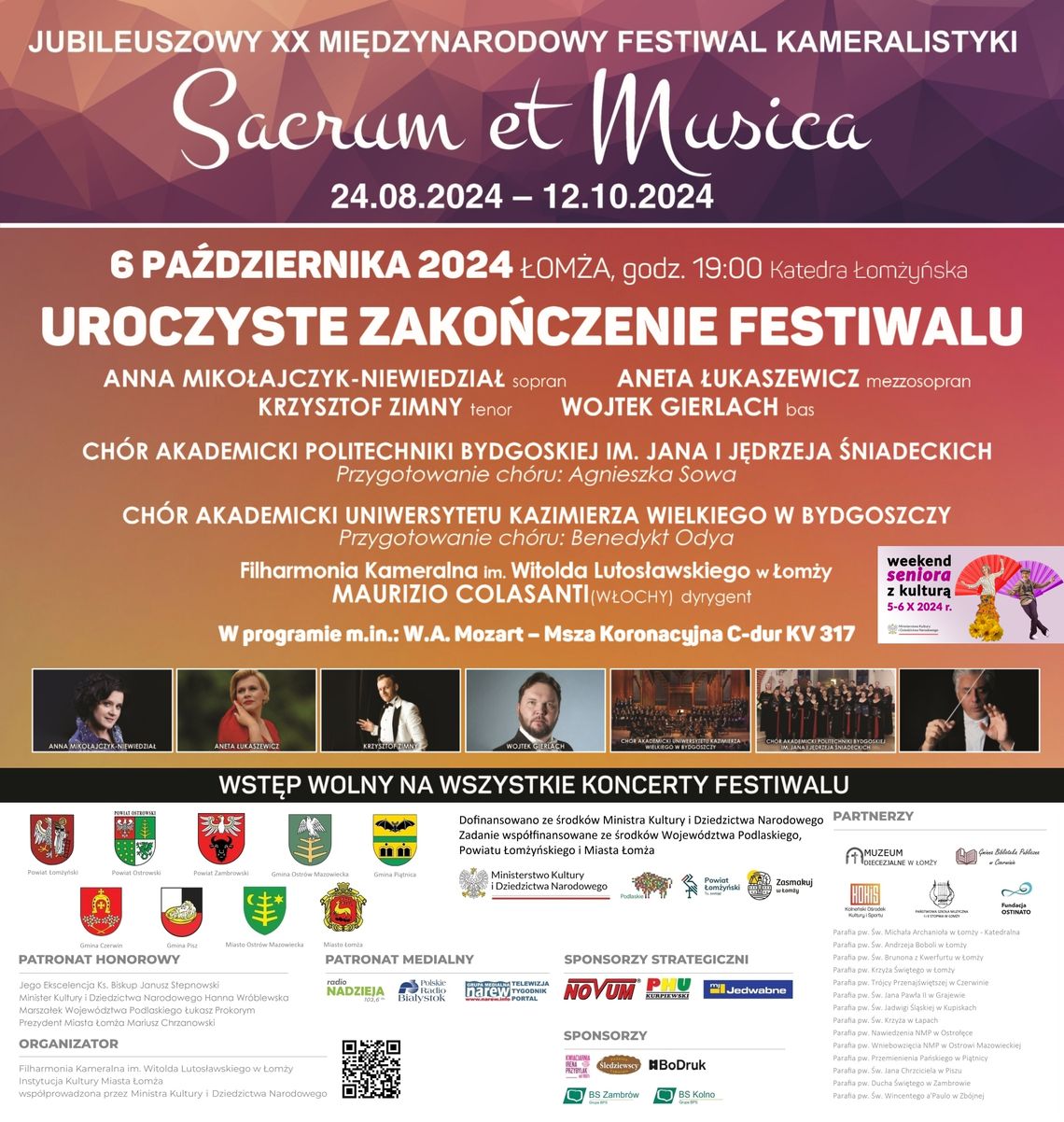 Uroczyste zakończenie Jubileuszowego XX Międzynarodowego Festiwalu Kameralistyki „Sacrum et Musica”