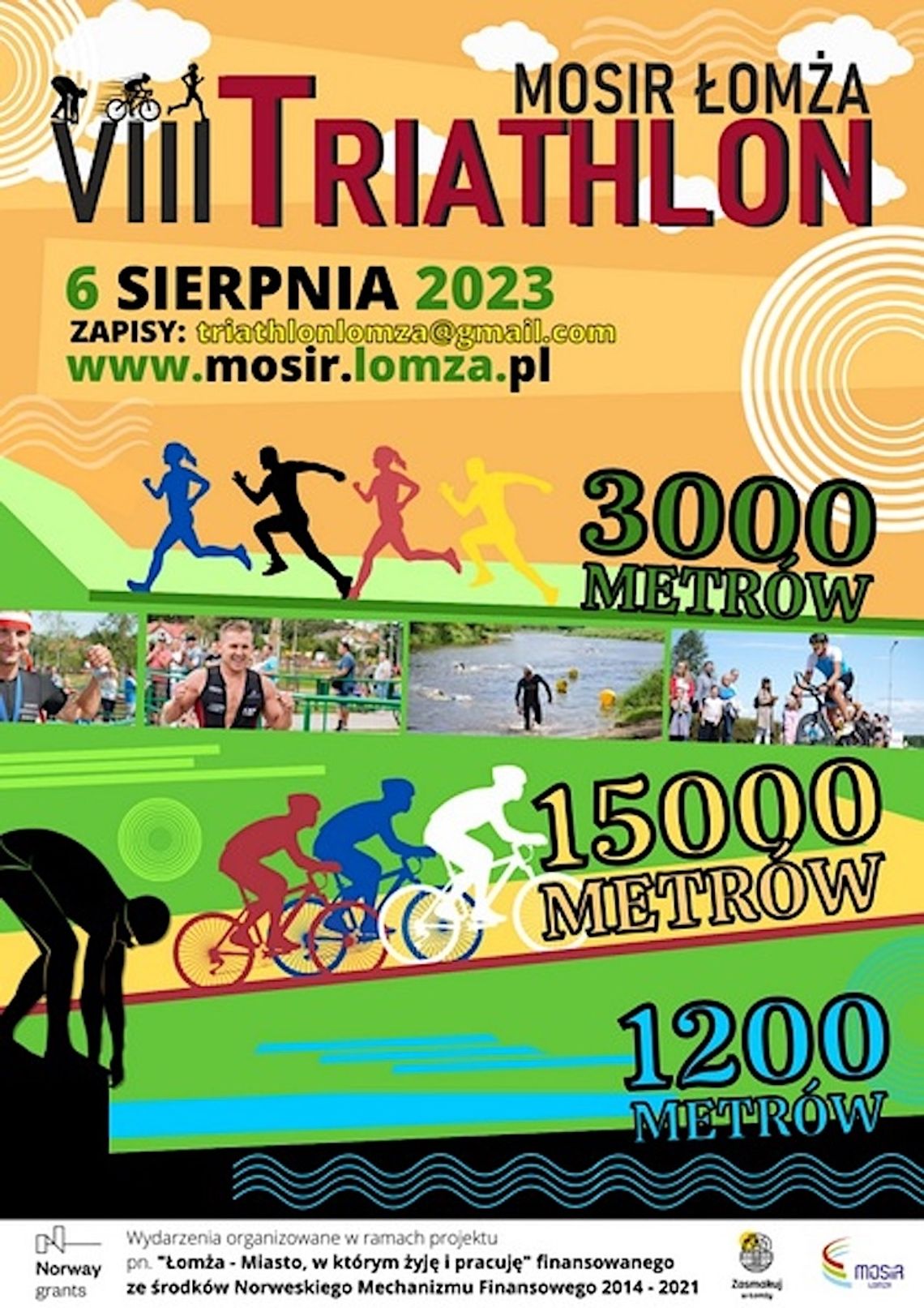 VIII Triathlon MOSiR Łomża już w niedzielę 6 sierpnia