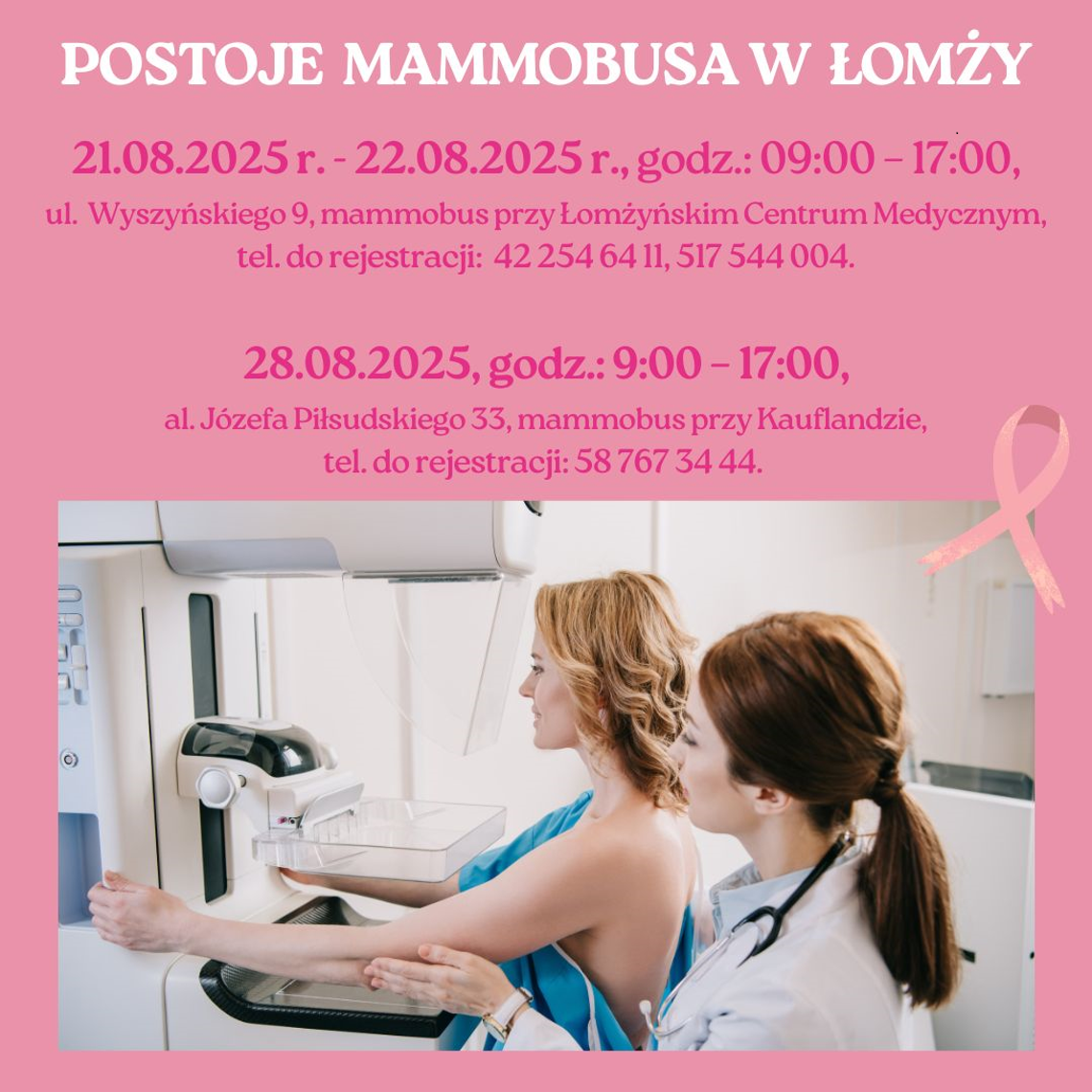 W sierpniu mammobus przyjeżdża do Łomży aż trzy razy!