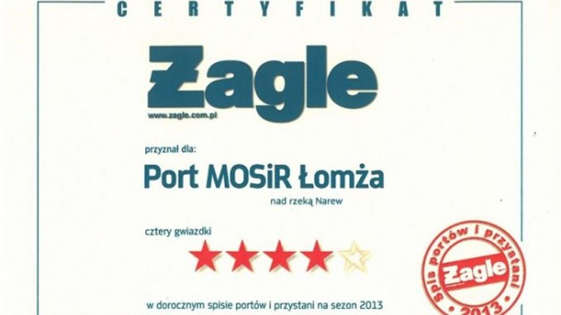 Wysoka ocena Portu Łomża w miesięczniku" Żagle" Wysoka ocena Portu Łomża w miesięczniku" Żagle"