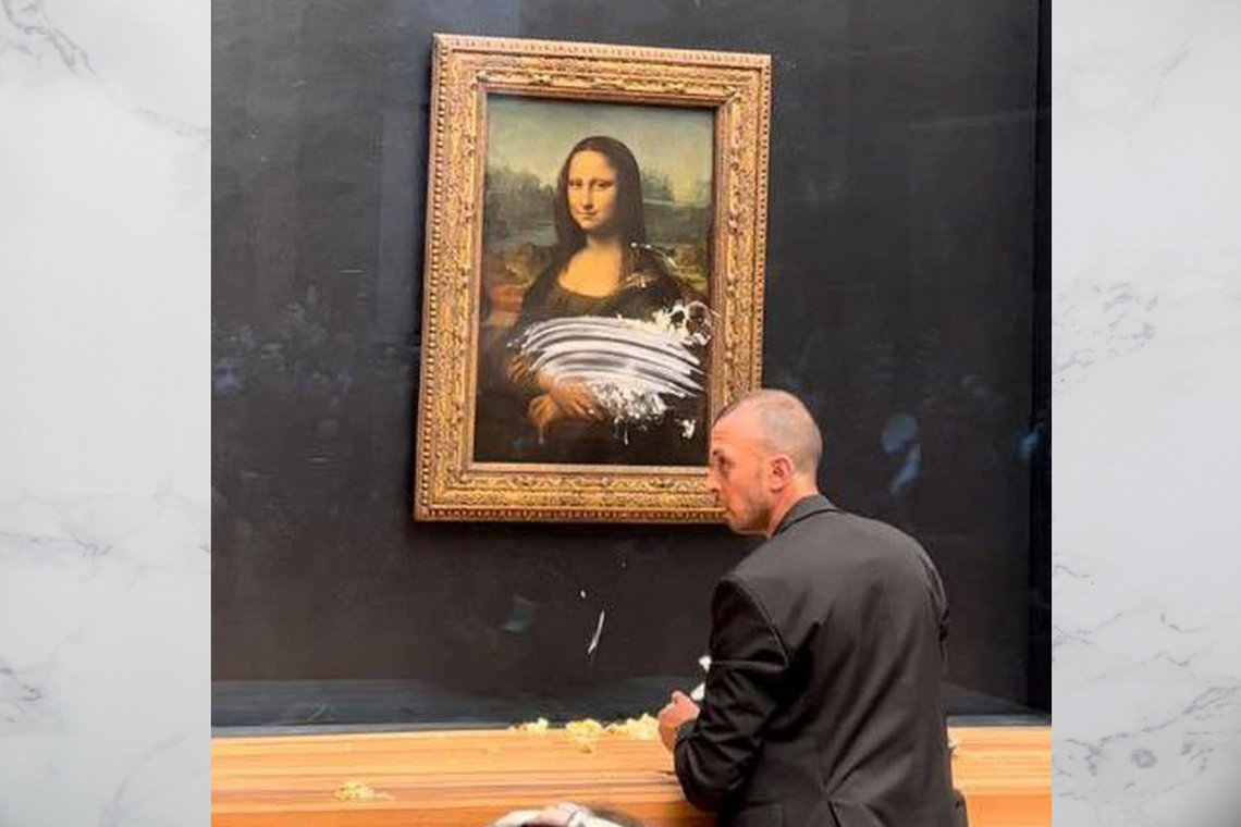 Zaatakował Mona Lisę. Jeden z najsłynniejszych obrazów „poczęstował” tortem