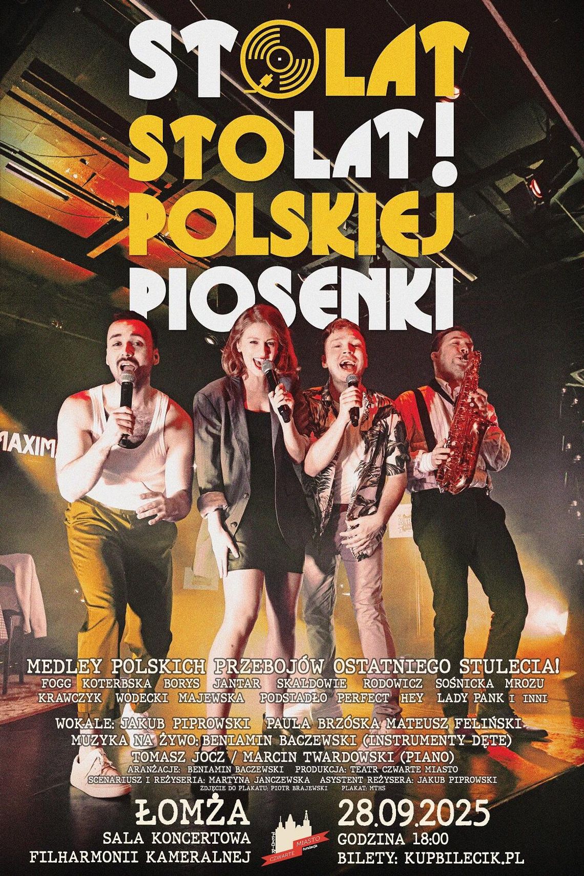 ZAPROSZENIE NA SPEKTAKL MUZYCZNY ,,STO LAT STO LAT POLSKIEJ PIOSENKI"!