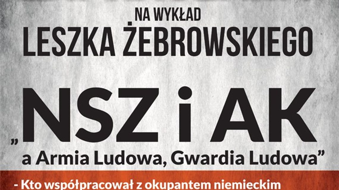 Zaproszenie na wykład Leszka Żebrowskiego Zaproszenie na wykład Leszka Żebrowskiego