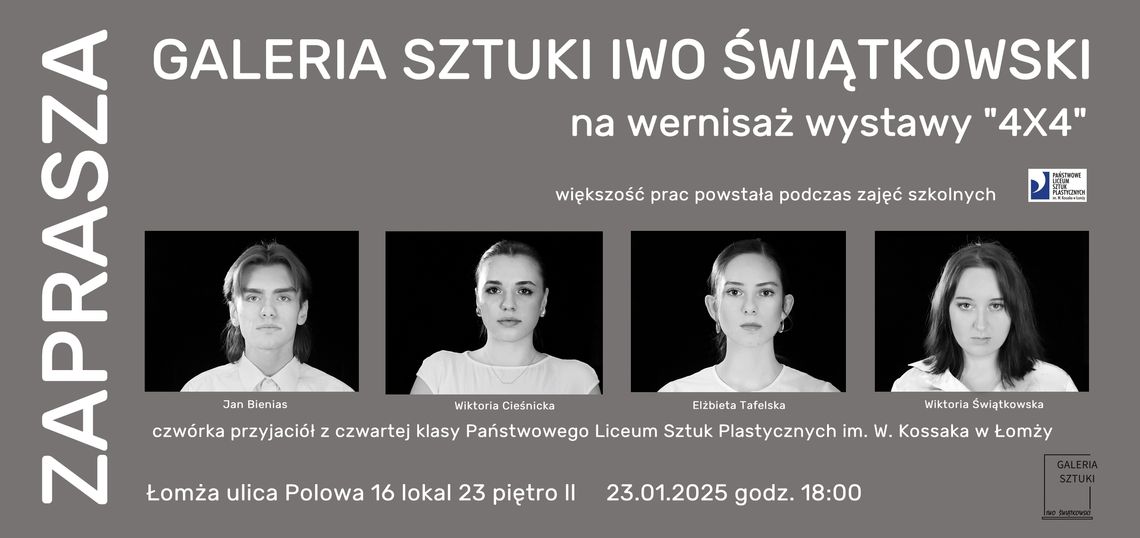 Zaproszenie na Wystawę '4x4' - Galeria Sztuki Iwo Świątkowski -[VIDEO]