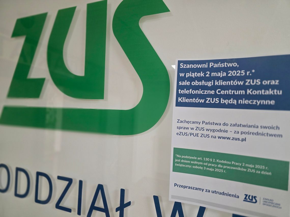 ZUS będzie zamknięty 2 maja – zaplanuj wizytę w innym terminie