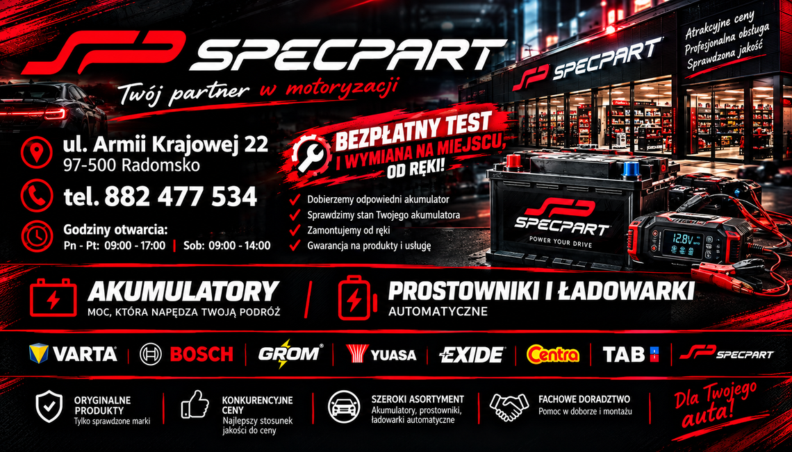 Specpart – sklep z akumulatorami w Radomsku.